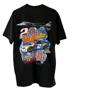 Vintage Rusty Wallace Graphic Shirt Time 2 Fly Miller Beer NASCAR 90s Large NWT